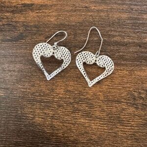 Silver Heart-Shaped Earrings